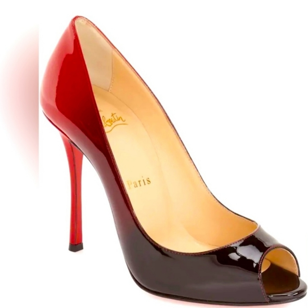 Christian Louboutin; size 41.5; Black and Red
